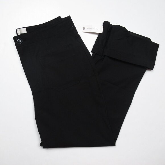 Anthropologie Maeve Bombshell Cuff Capri Pants Black 32 - Picture 4 of 11